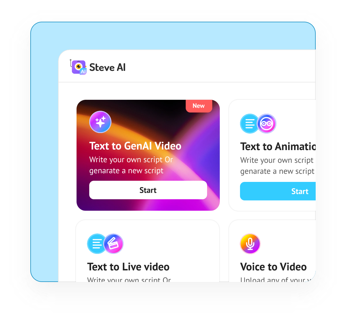 Choose Script to Live Video